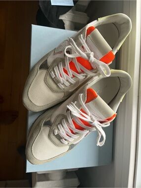 Philippe Model Beige and Orange Low-Top Sneakers NEW!!